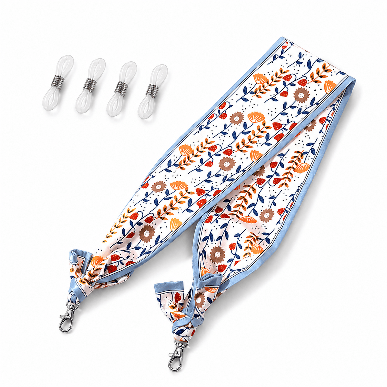 Chaîne de Lunettes Foulard – Tissu Imprimé Floral Multicolore