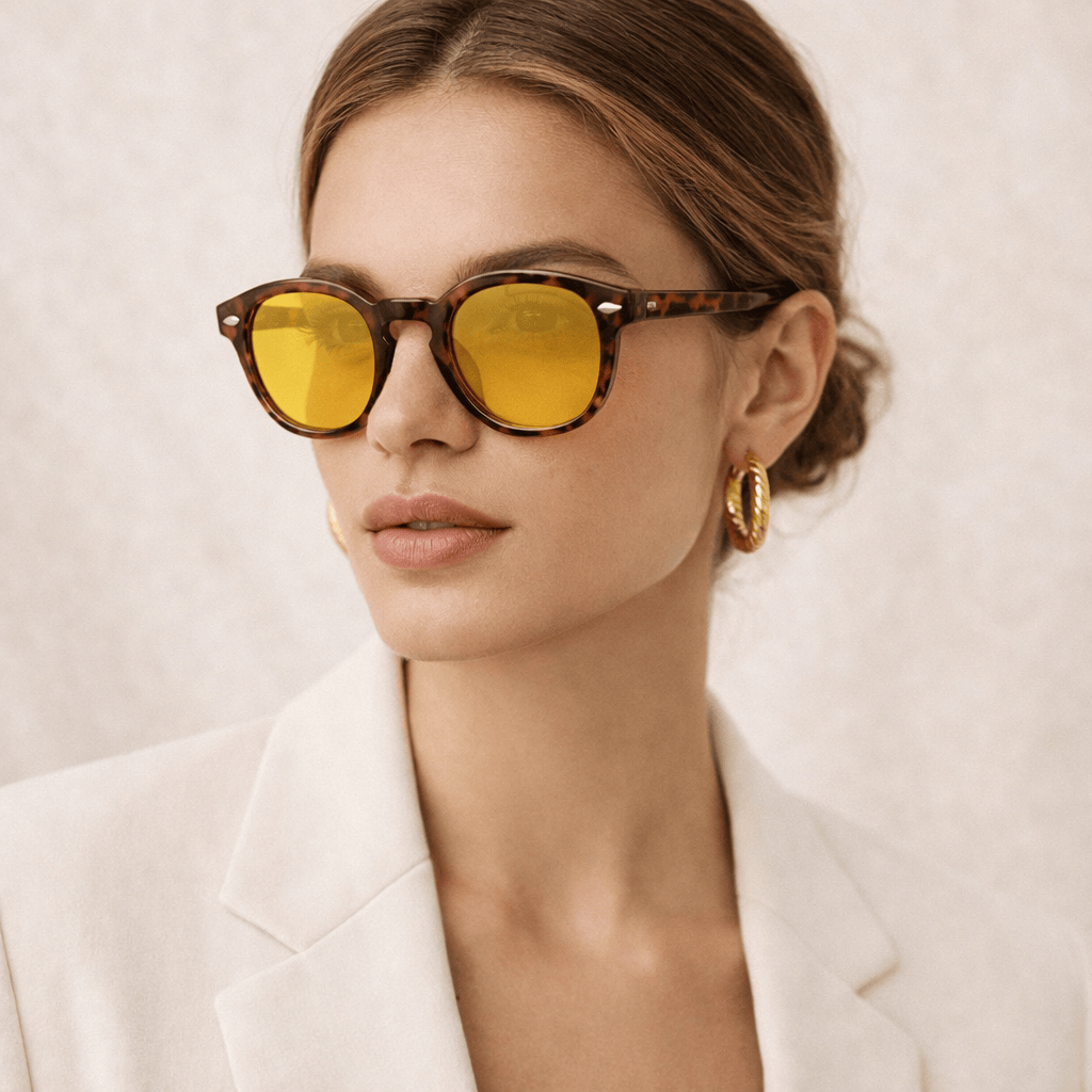 Lunettes de Soleil - Rondes Jaunes