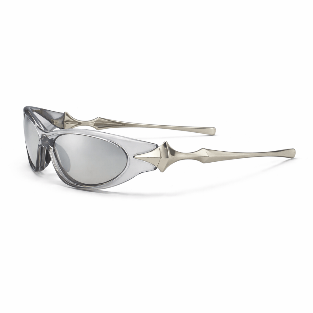 Lunettes de Soleil - Futuristes Spatiales Argentées