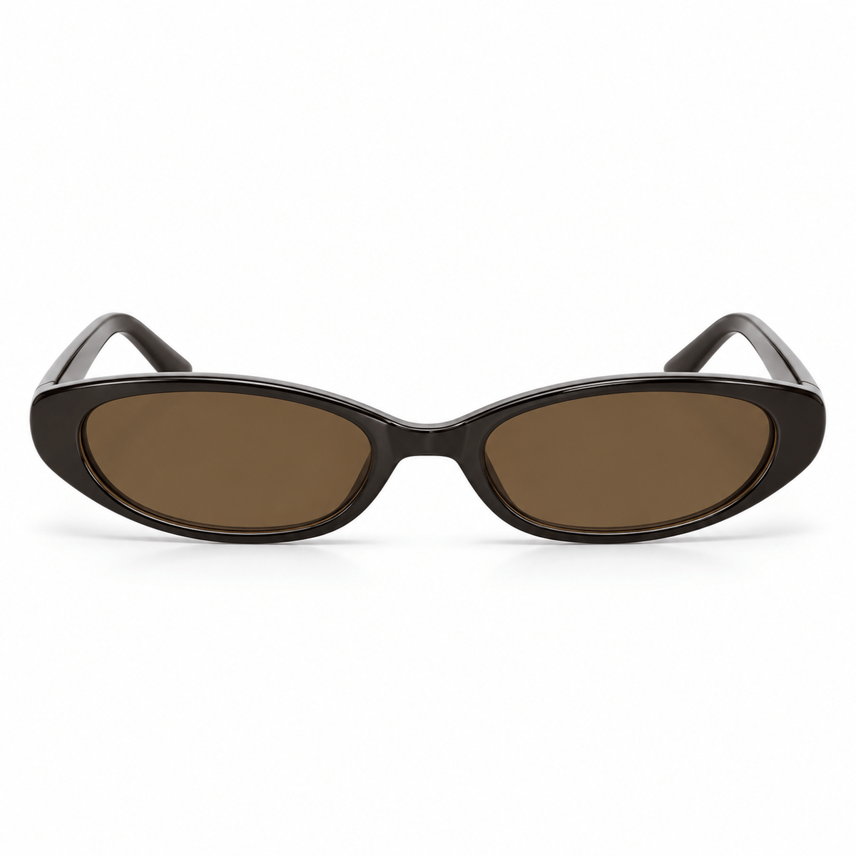 Lunettes de Soleil Ovales - Slim Brun Chocolat