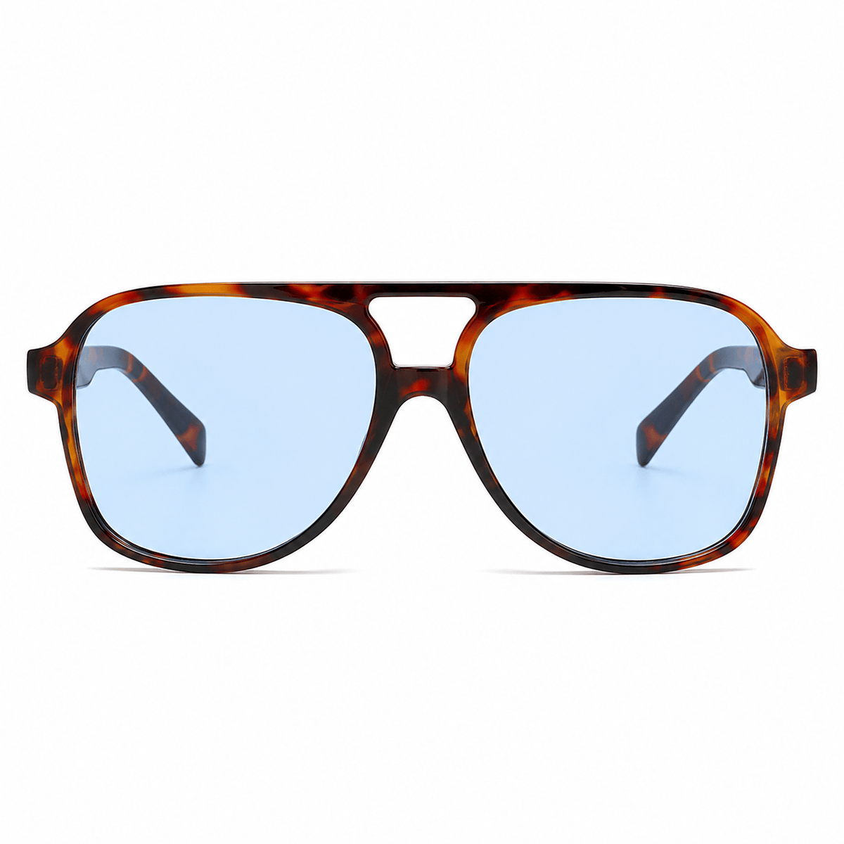 Lunettes de Soleil Aviateur - Écaille Tortoise Verres Bleu Ciel