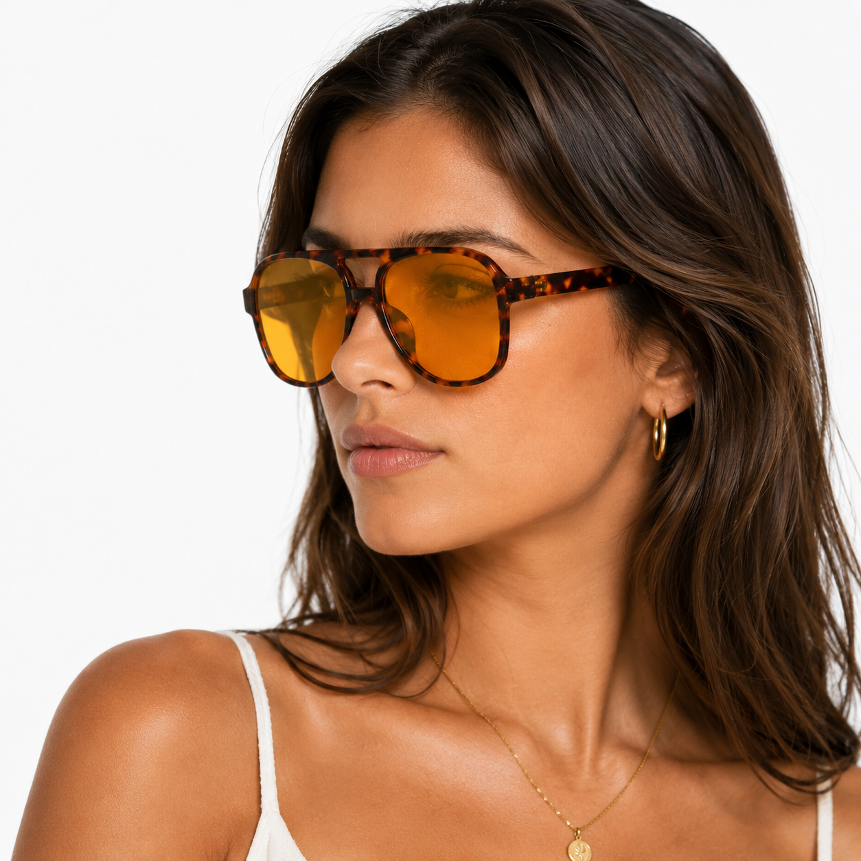 Lunettes de Soleil Aviateur - Écaille Tortoise Jaune