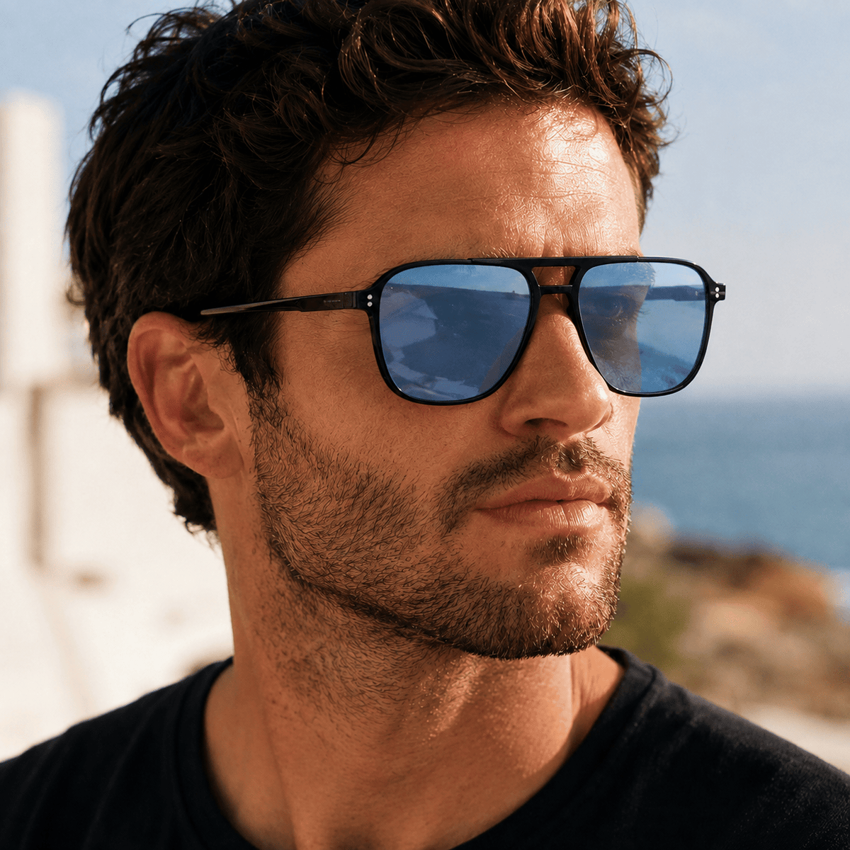 Lunettes de Soleil - Aviateur Bleues homme