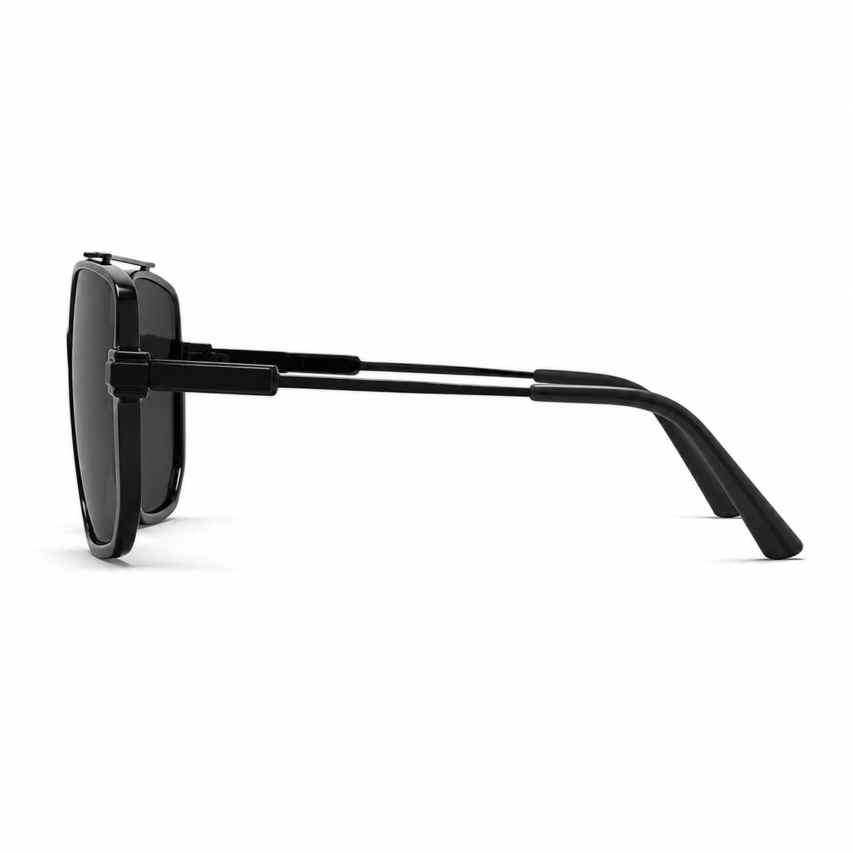 Lunettes de Soleil Aviateur - Carrée Noir Fumé