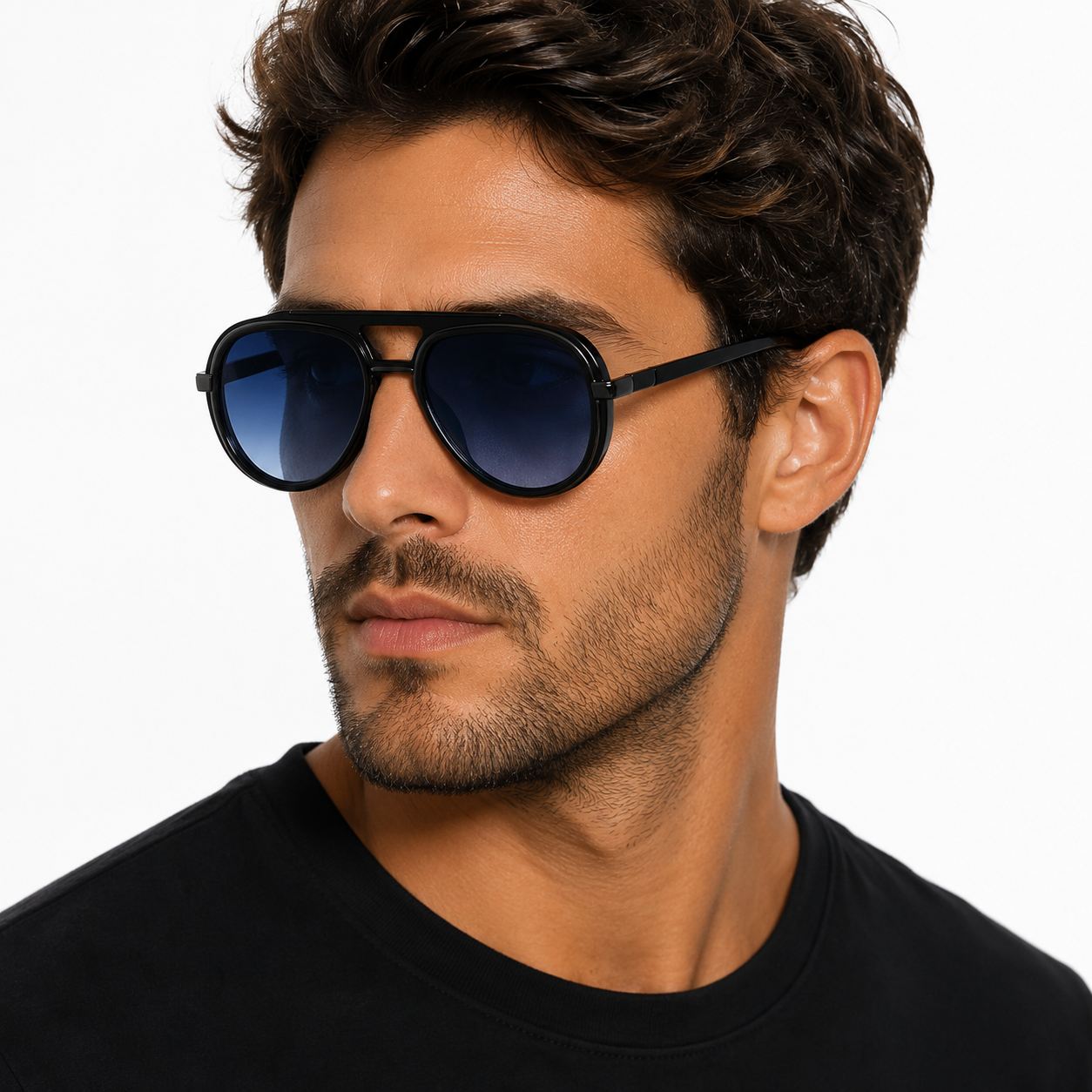 Lunettes de Soleil Aviateur – Noir Bleu Marine