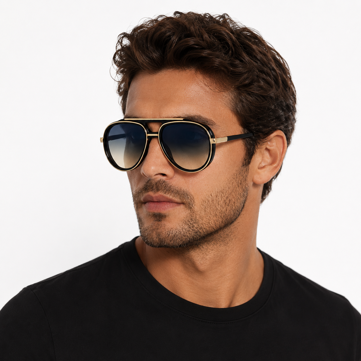 Lunettes de Soleil Aviateur – Noir Doré