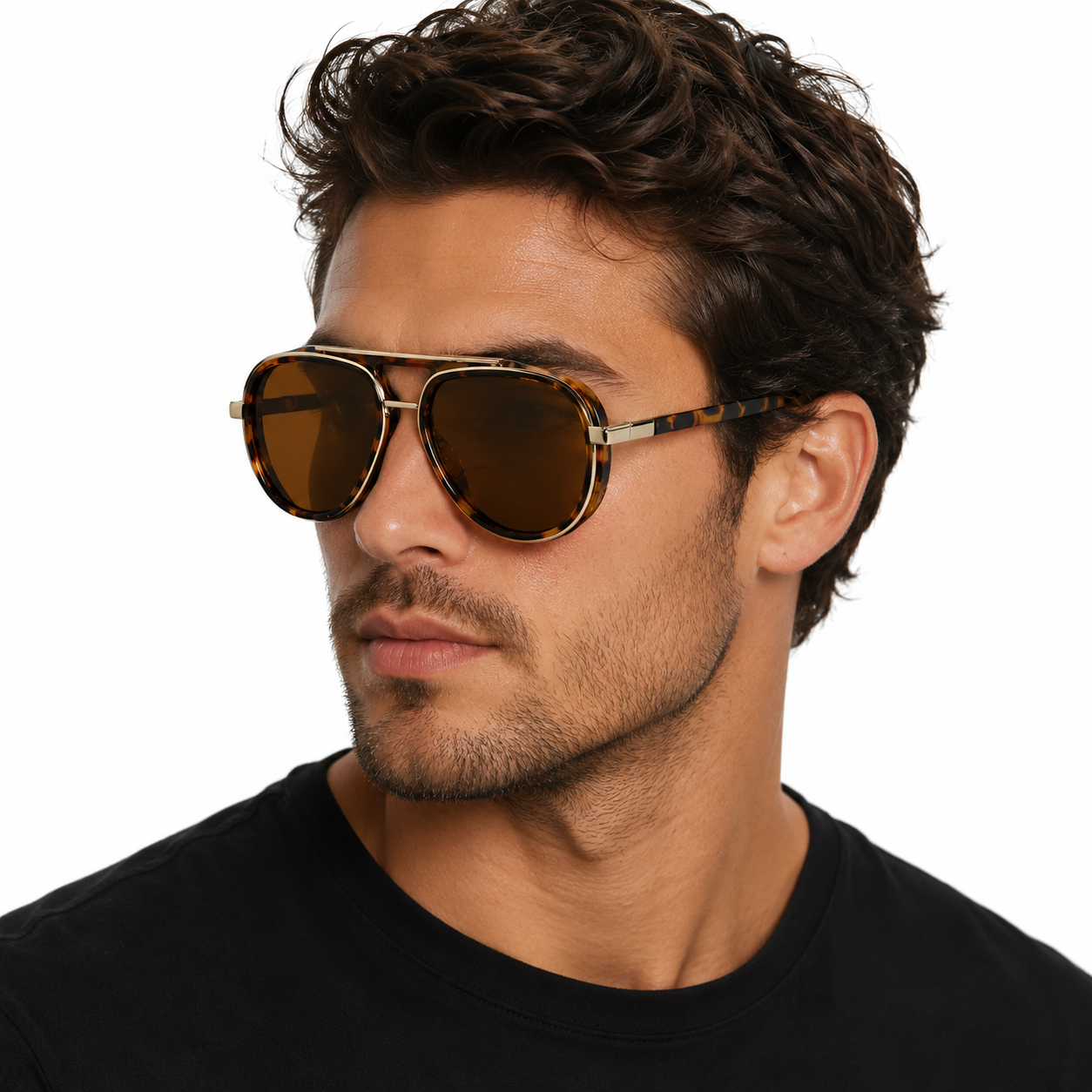 Lunettes de Soleil Aviateur – Écaille Tortoise Marron