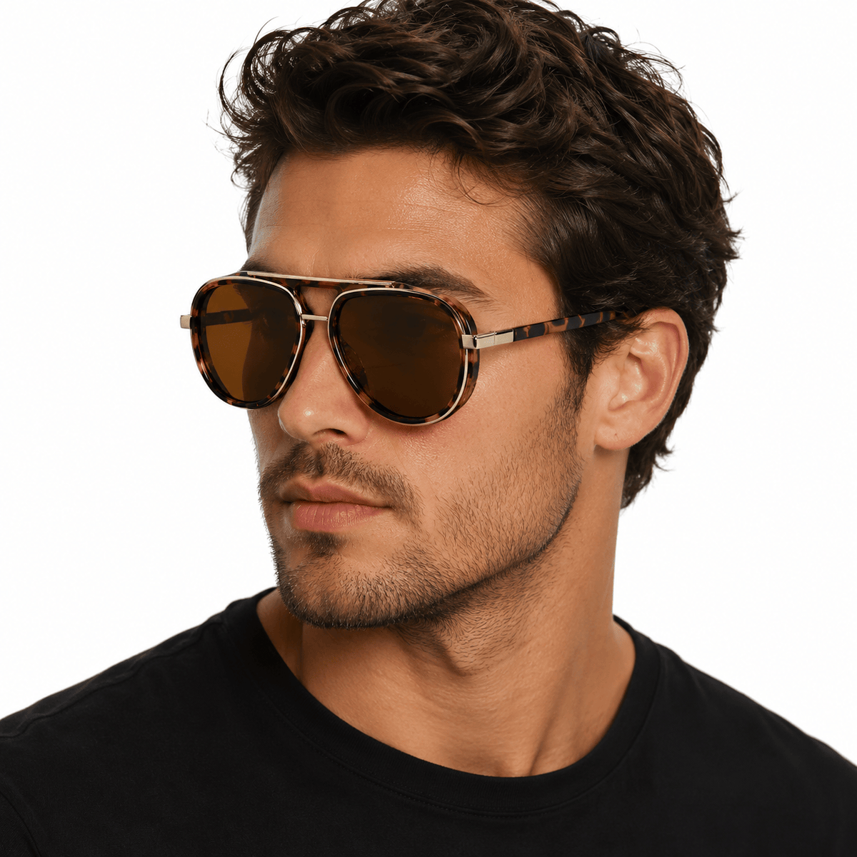 Lunettes de Soleil Aviateur – Écaille Tortoise Marron