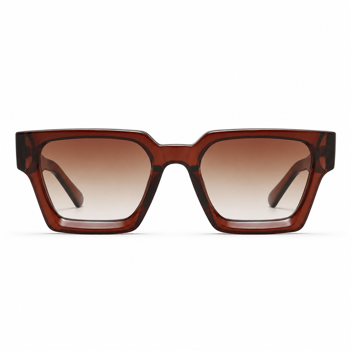 Lunettes de Soleil Carrées - Marrons Verres Dégradés