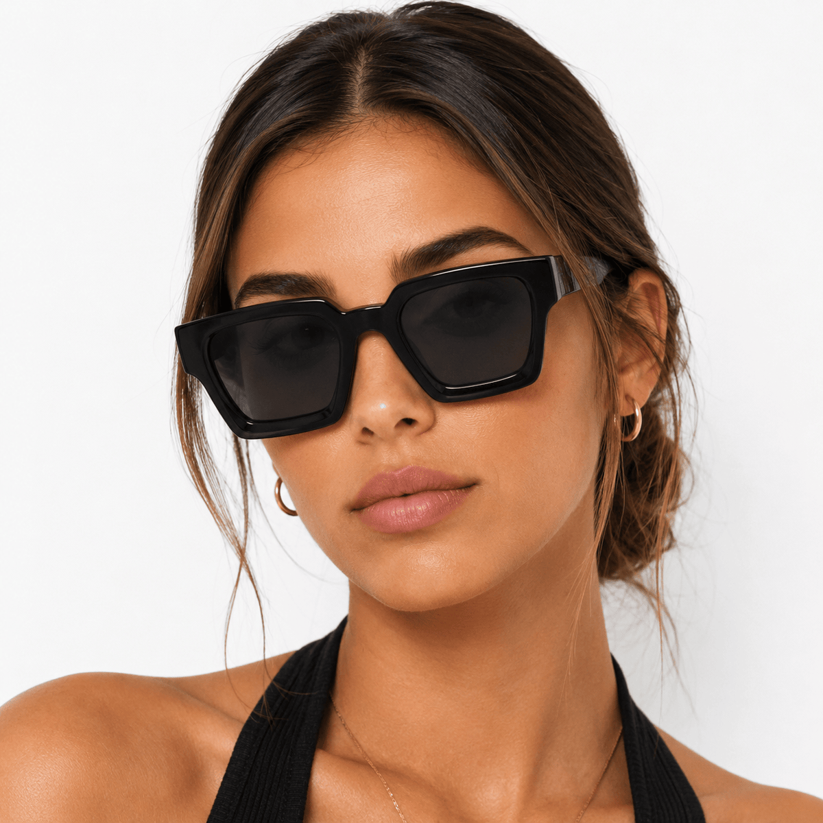 Lunettes de Soleil Carrées Thick - Noires