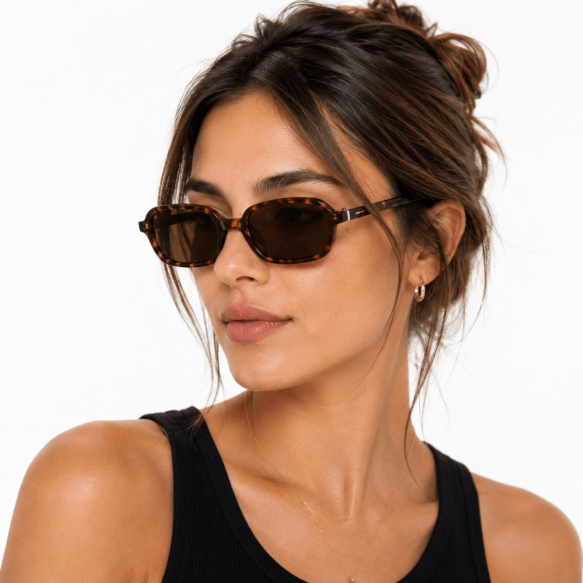 Lunettes de Soleil Esmée - Rectangulaires Écaille Tortoise Marron