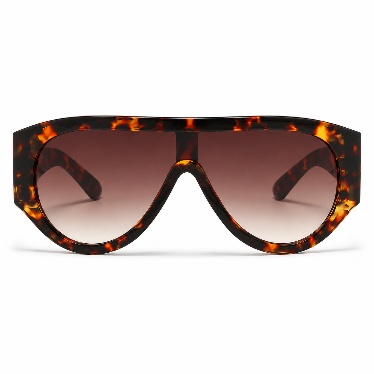 Lunettes de Soleil Oversize Shield - Écaille Tortoise Marron