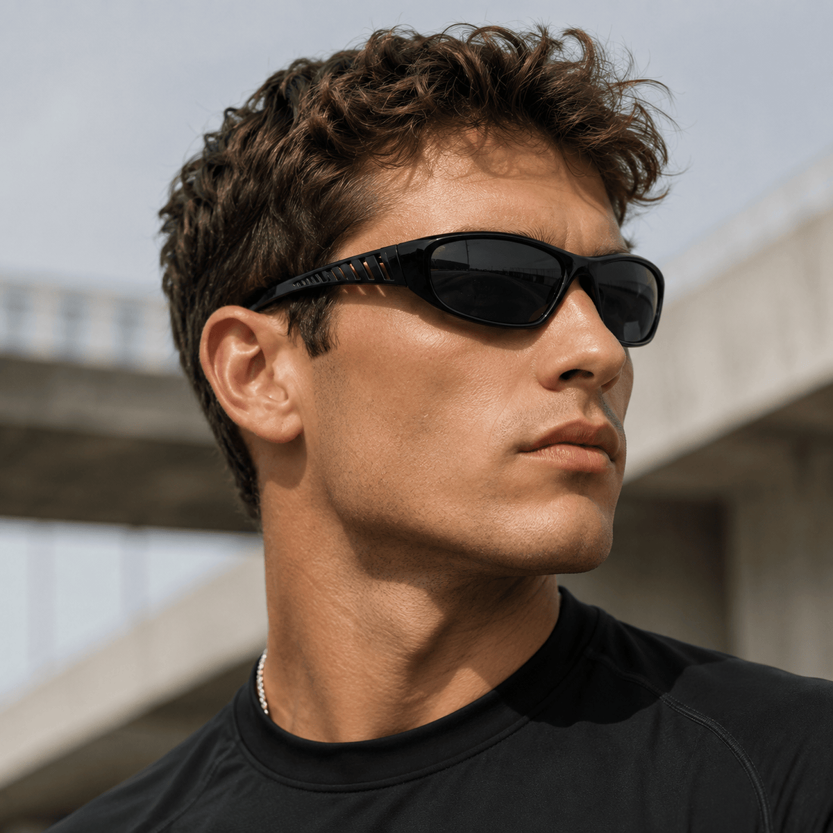 Lunettes de Soleil Sport - Enveloppante Noir