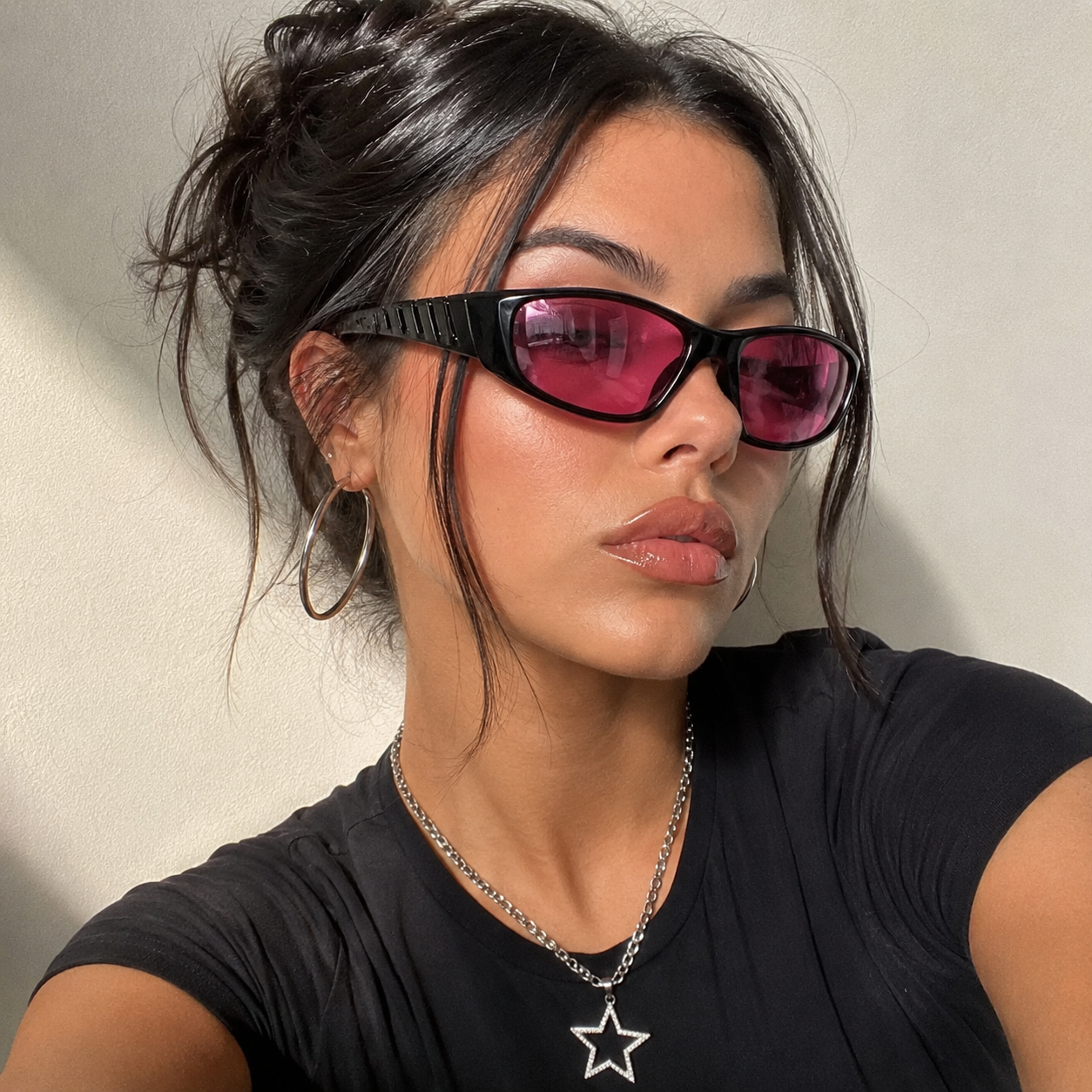 Lunettes de Soleil Sport - Enveloppantes Noir & Rose