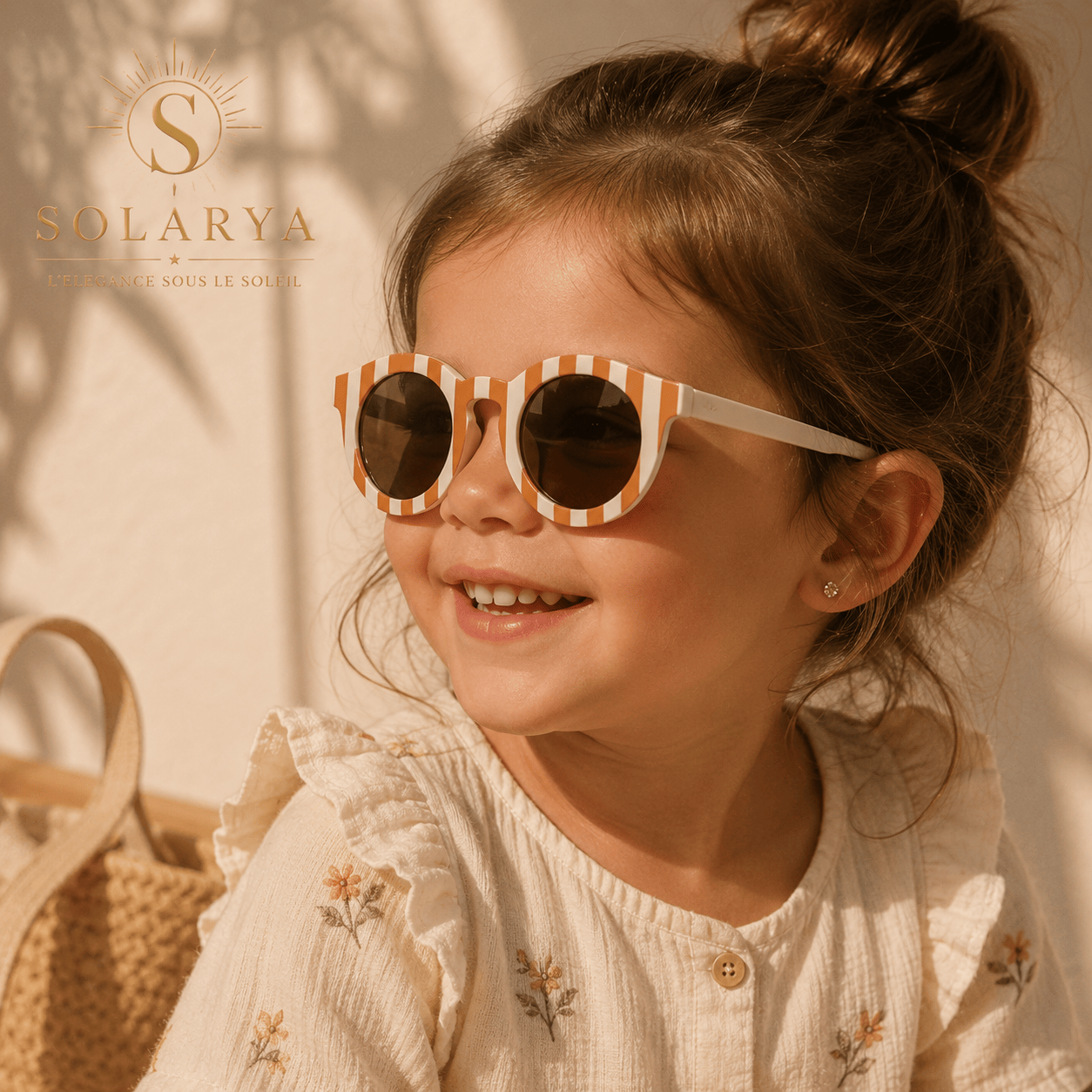 Lunettes de Soleil - Enfant Rayées Saumon
