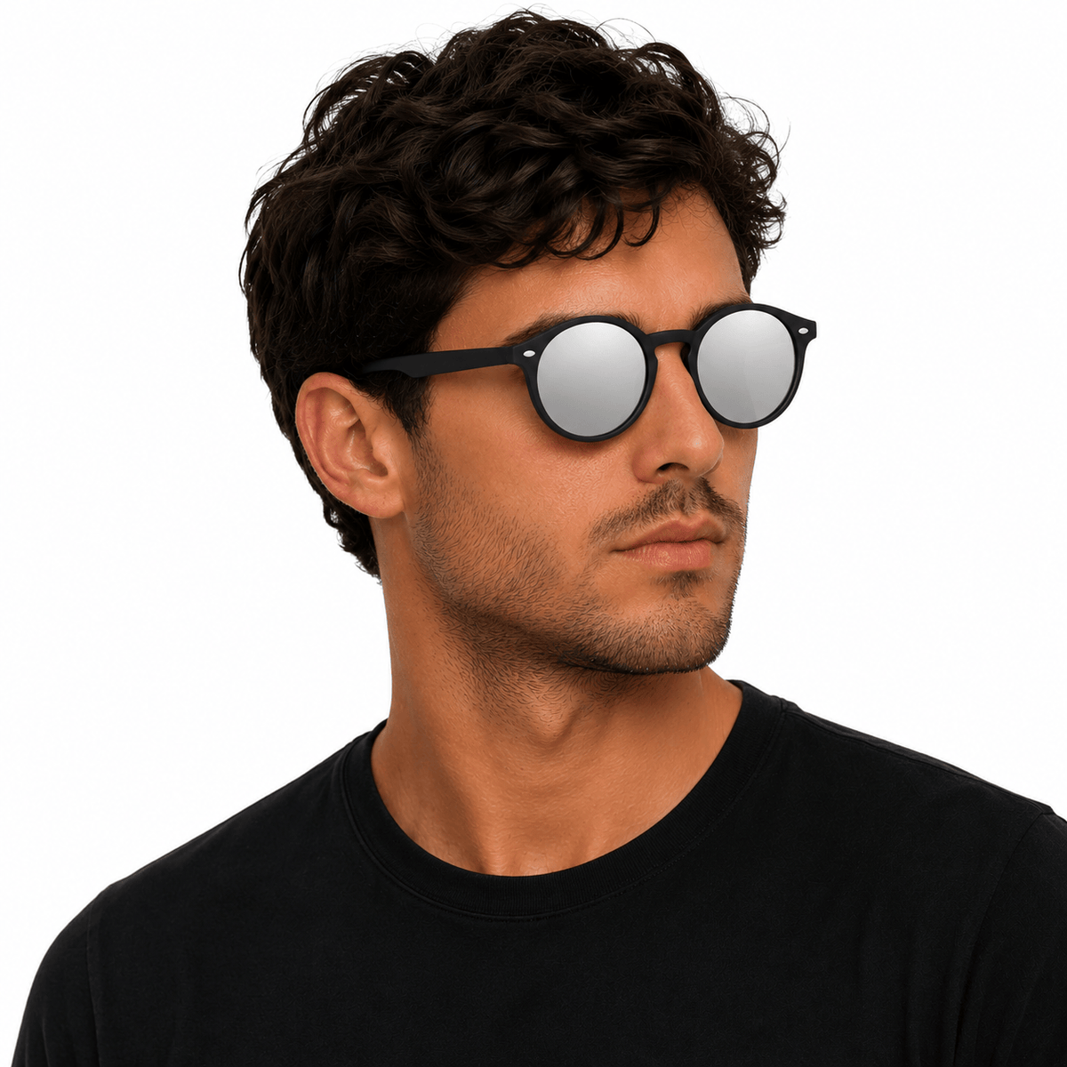 Lunettes de Soleil Polarisées - Rondes Argentées