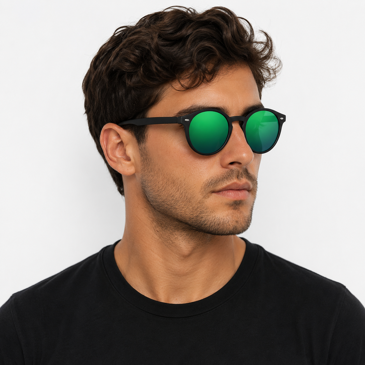 Lunettes de Soleil Polarisées - Rondes Vertes