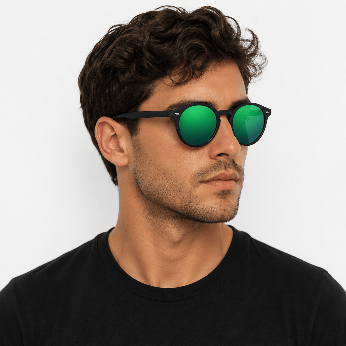 Lunettes de Soleil Polarisées - Rondes Vertes