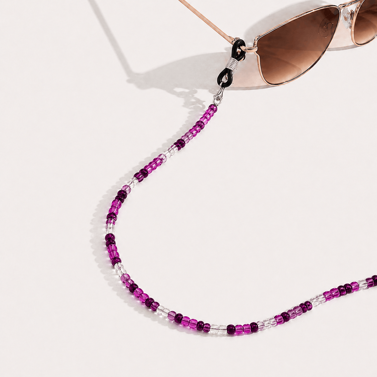 Chaîne de Lunettes - Perles Violettes