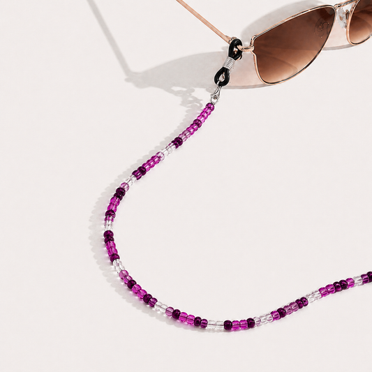 Chaîne de Lunettes - Perles Violettes