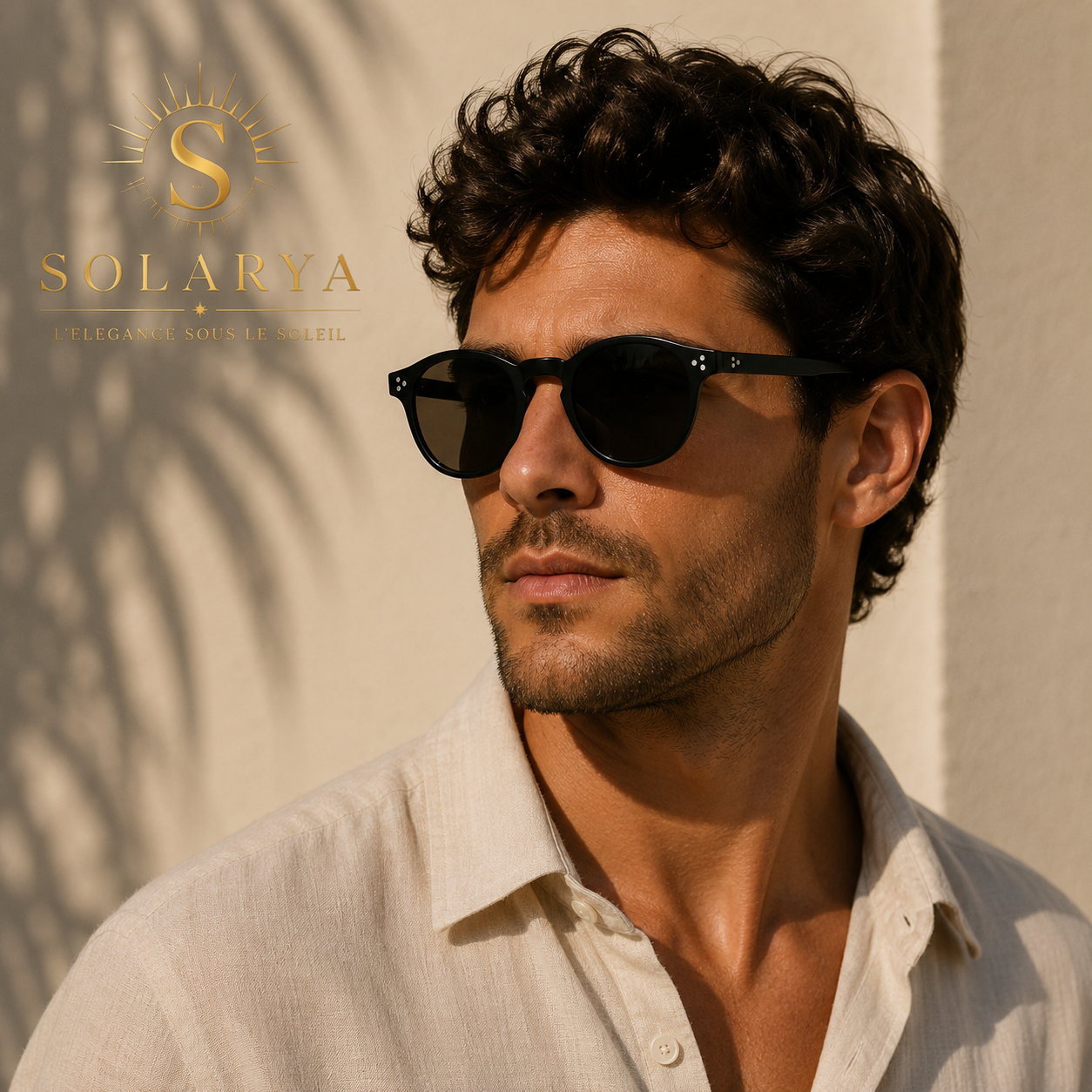 Lunettes de Soleil – Homme Rondes Noires