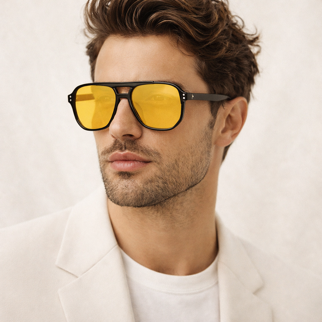 Lunettes de Soleil - Aviateur Jaunes