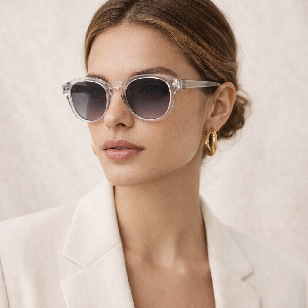 Lunettes de Soleil - Rondes Transparentes
