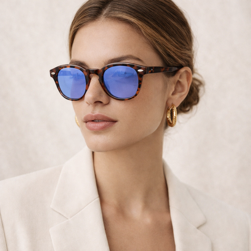 Lunettes de Soleil - Rondes Bleues