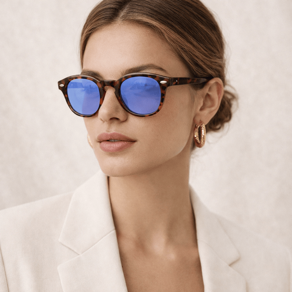 Lunettes de Soleil - Rondes Bleues