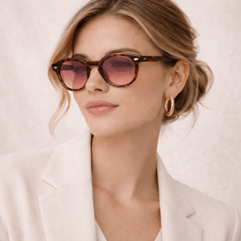 Lunettes de Soleil - Rondes Beiges
