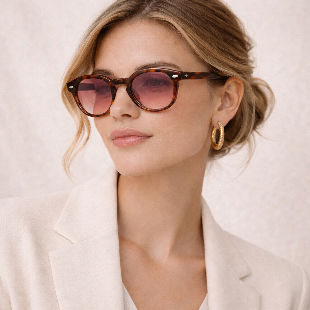 Lunettes de Soleil - Rondes Beiges