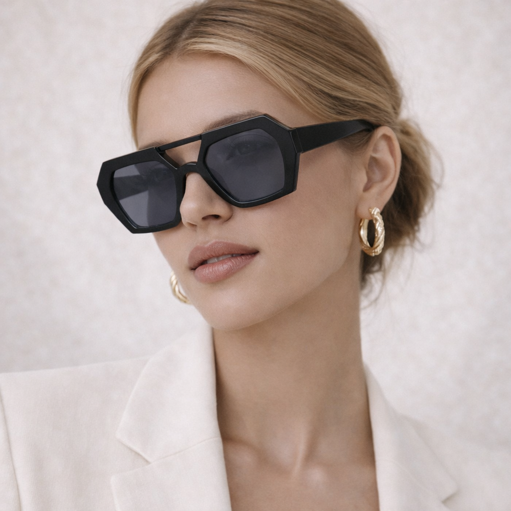 Lunettes de Soleil – Carrées Oversize Noires