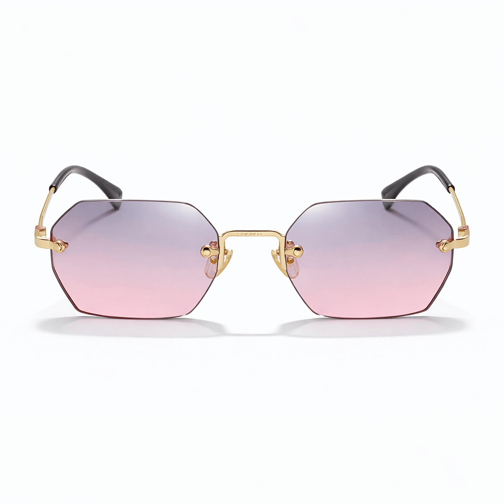 Lunettes de Soleil - Rectangulaires Roses Grises