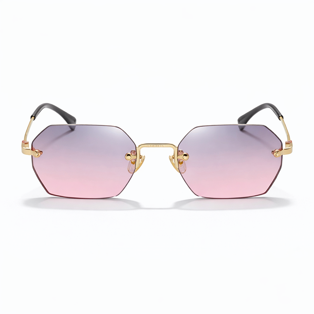 Lunettes de Soleil - Rectangulaires Roses Grises