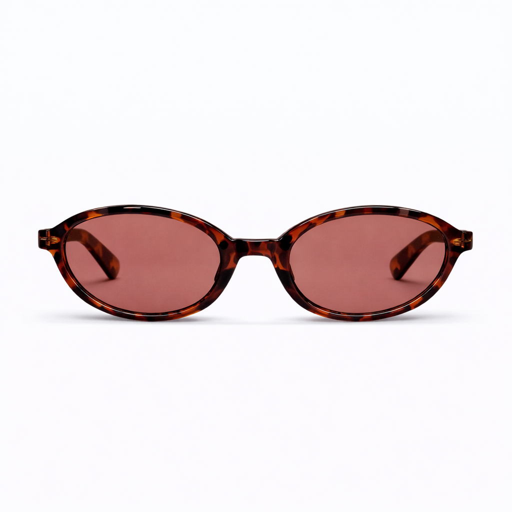 Lunettes de Soleil - Ovales Léopard Orange
