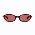 Lunettes de Soleil - Ovales Léopard Orange