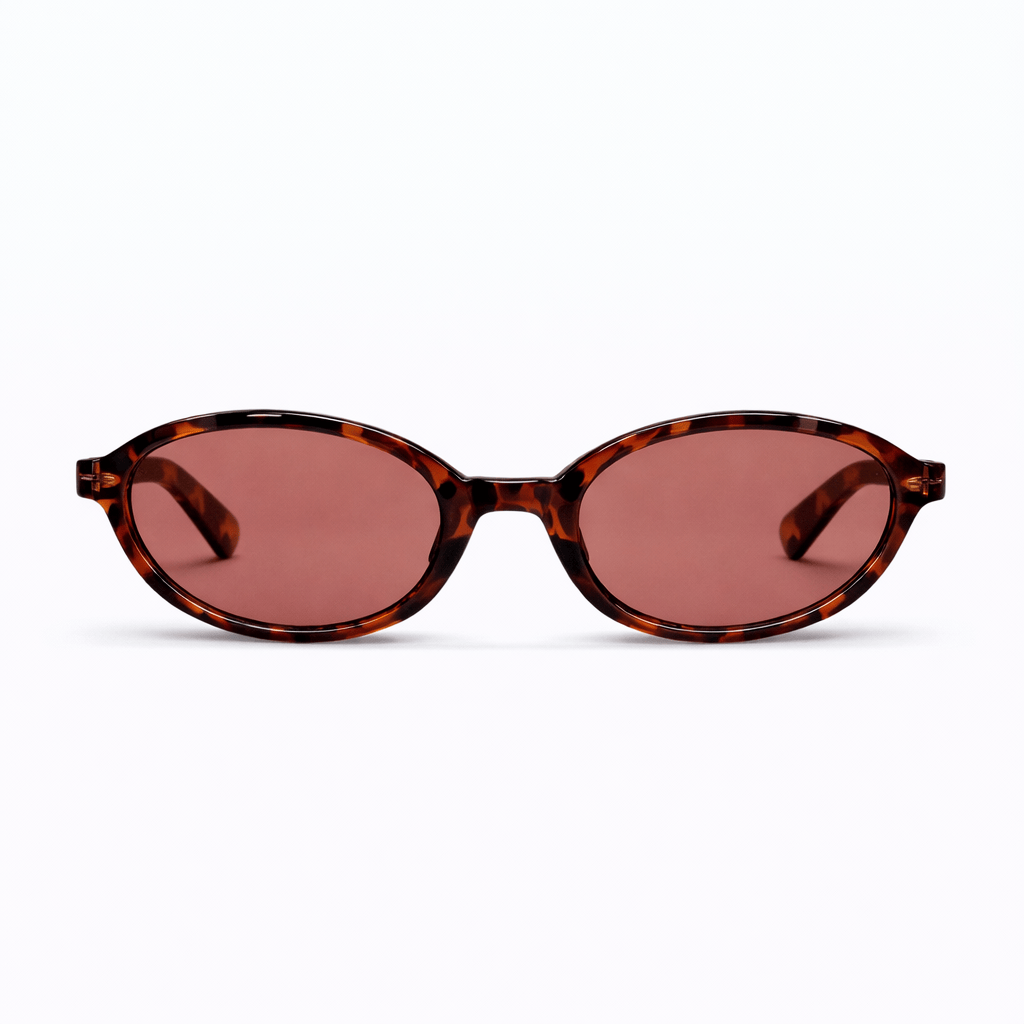 Lunettes de Soleil - Ovales Léopard Orange