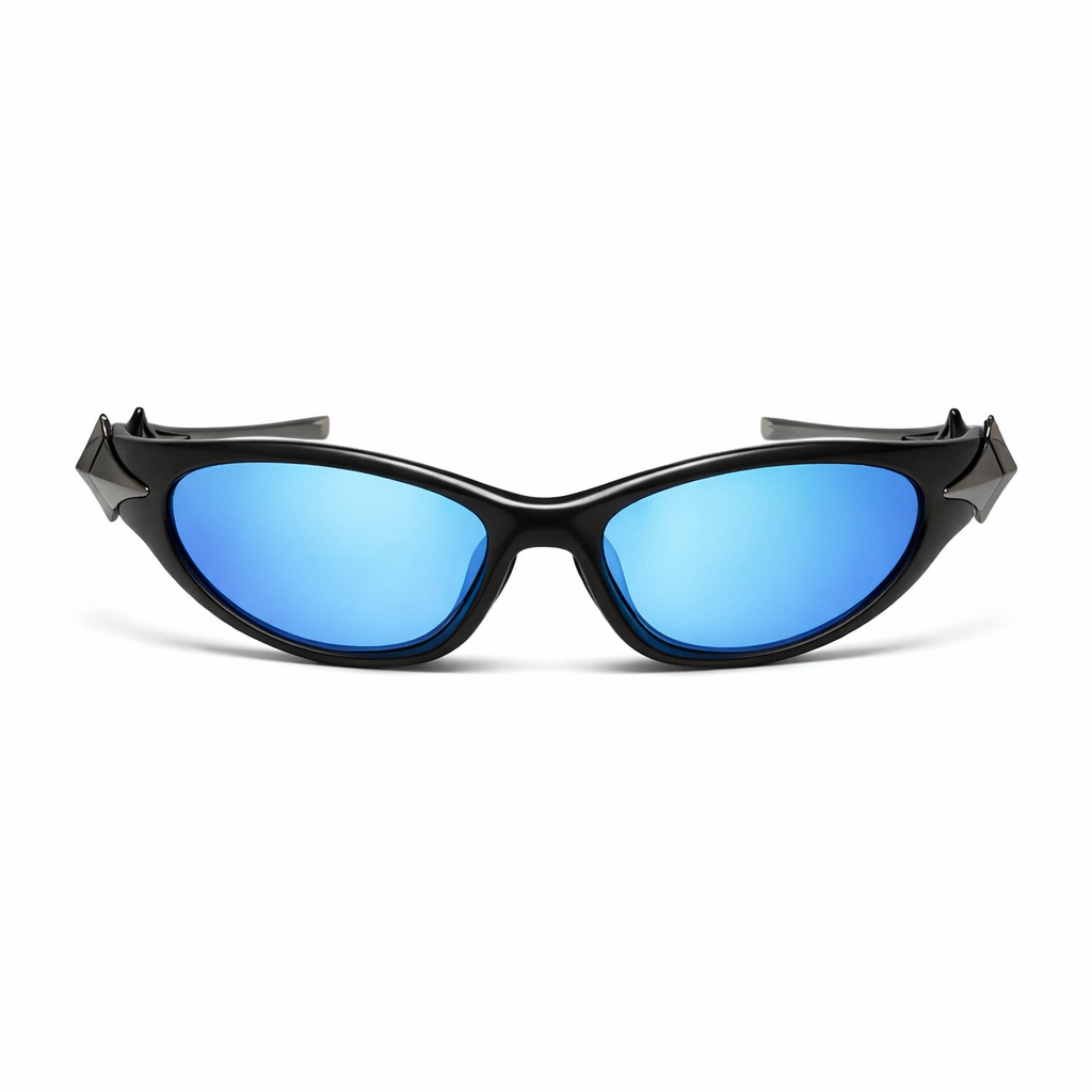 Lunettes de Soleil – Futuristes Spatiales Bleues