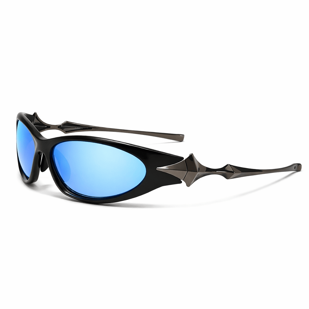 Lunettes de Soleil – Futuristes Spatiales Bleues