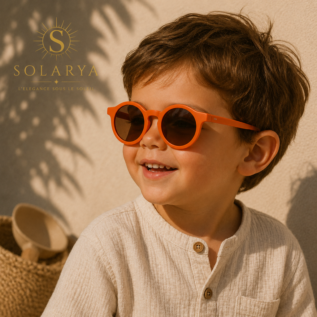 Lunettes de Soleil - Enfant Rondes Oranges