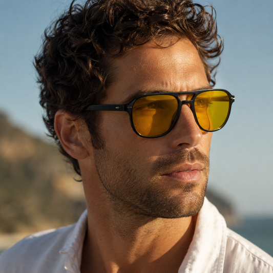 Lunettes de Soleil - Aviateur Jaunes