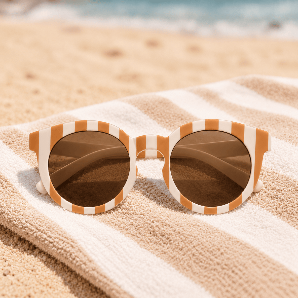Lunettes de Soleil - Enfant Rayées Saumon