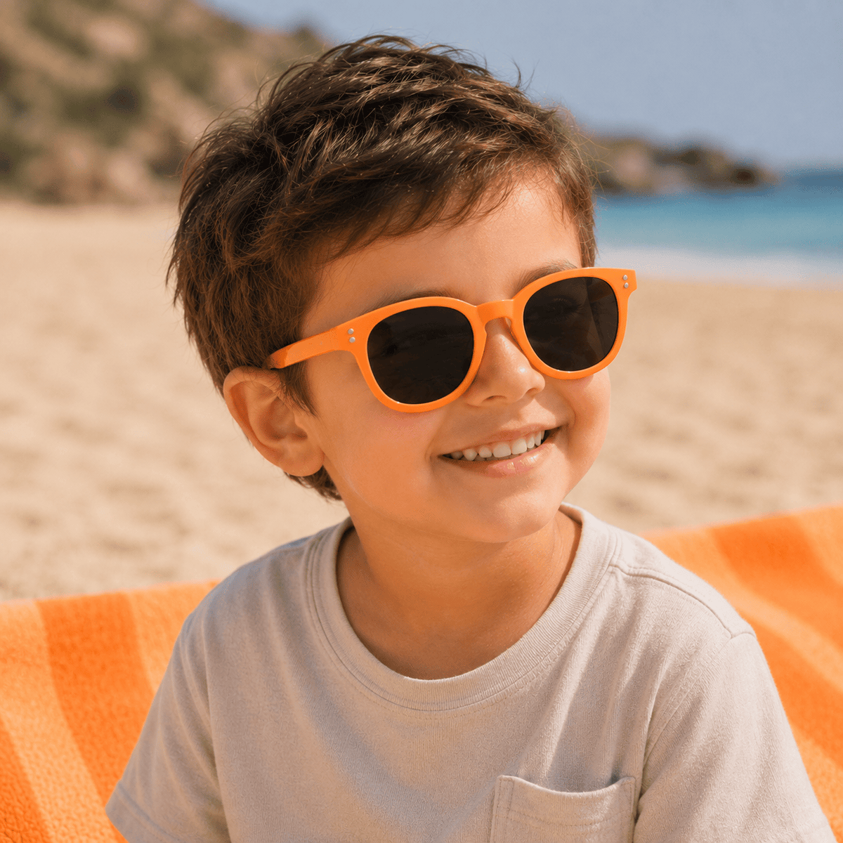 Lunettes de Soleil Enfants - Carrées Oranges