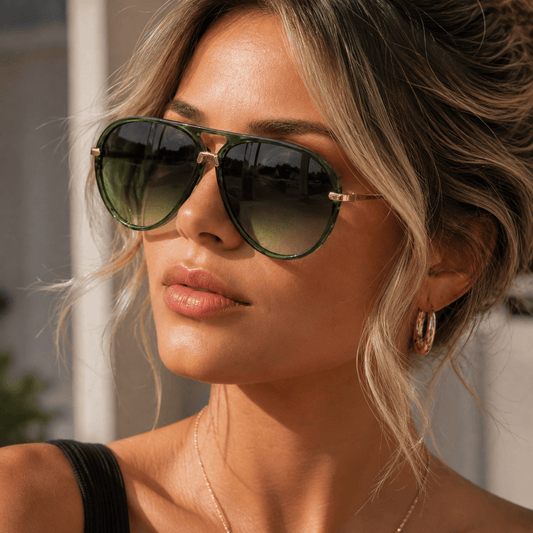 Lunettes de Soleil Aviateur - Soléna Vert Sauge