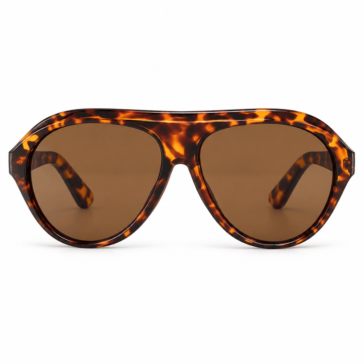 Lunettes de Soleil Aviateur - Oversize Écaille Brune