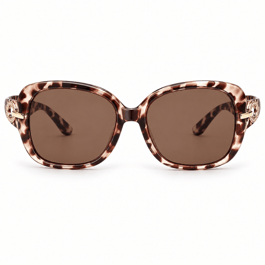Lunettes de Soleil Oversize - Léopard Caramel