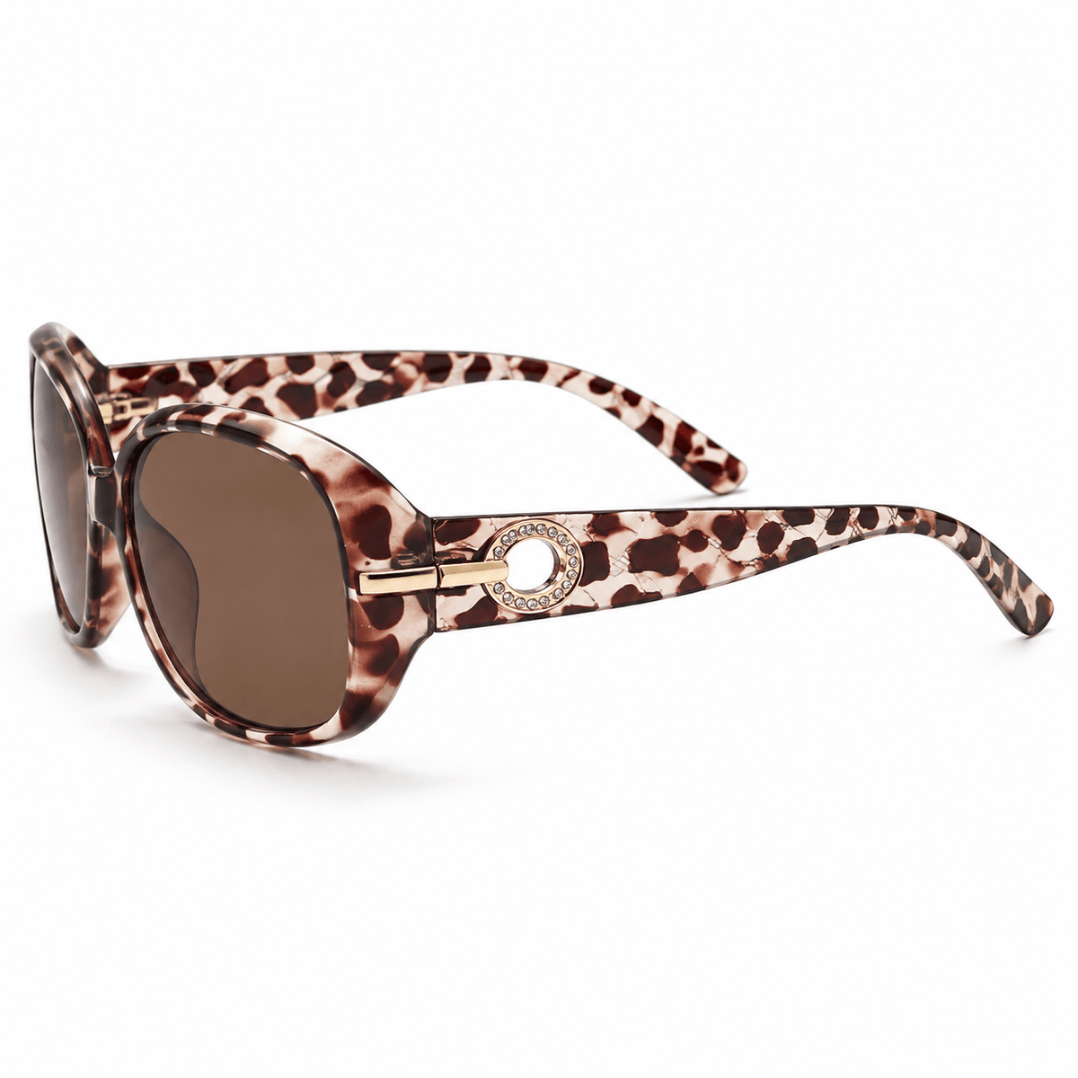 Lunettes de Soleil Oversize - Léopard Caramel