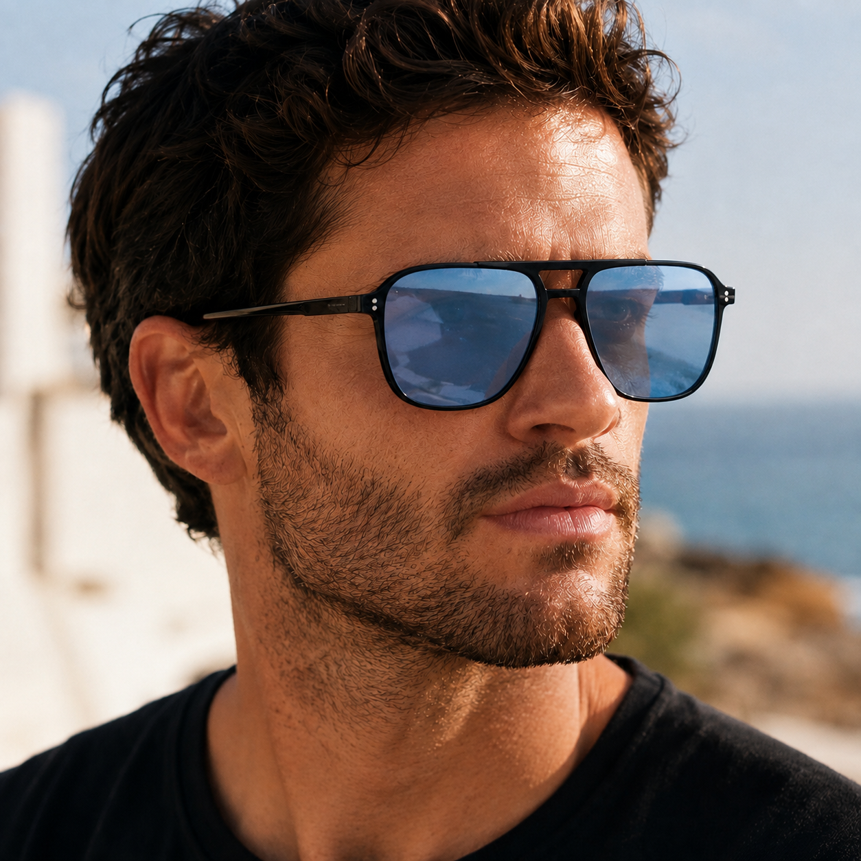 Lunettes de Soleil - Aviateur Bleues homme