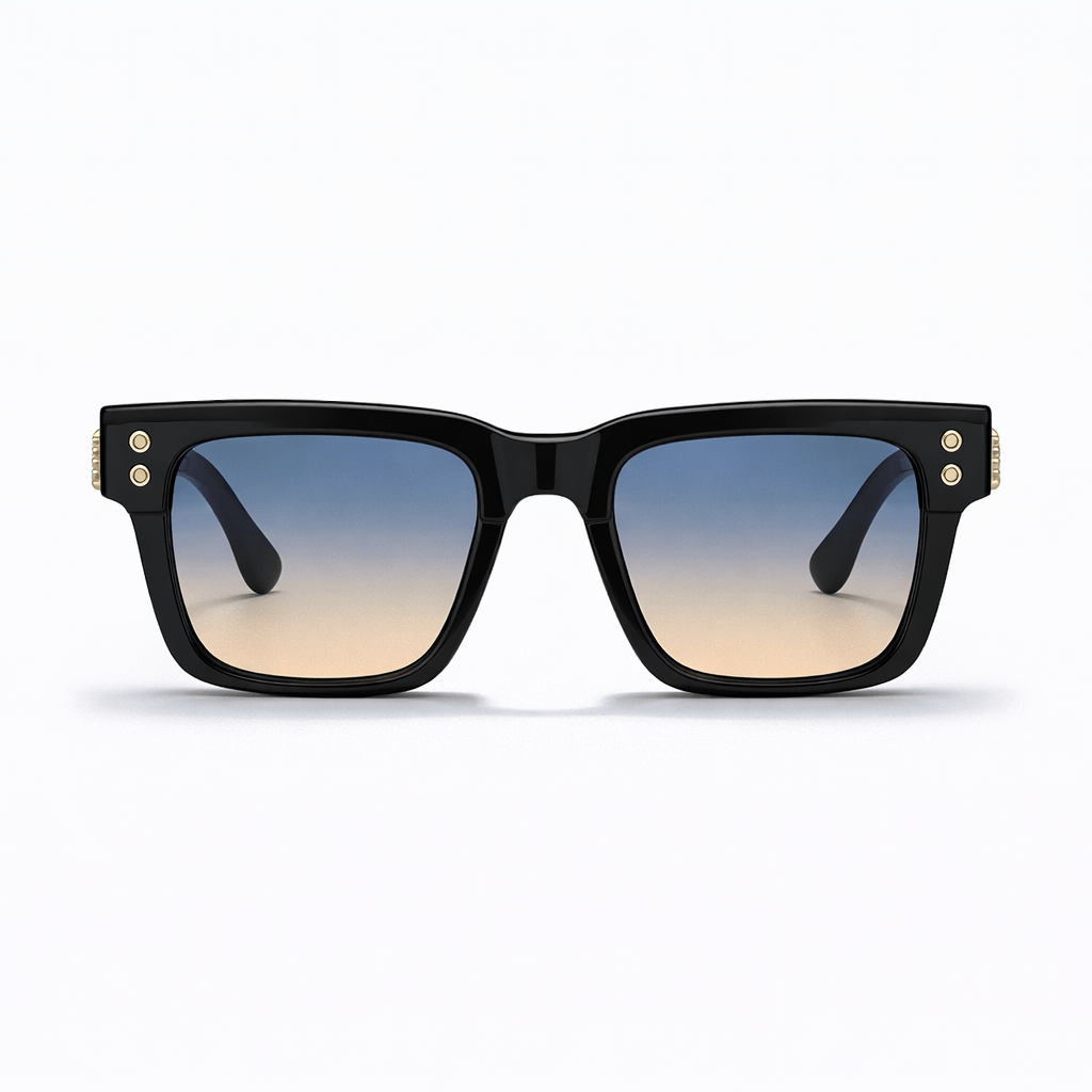 Lunettes de Soleil - Carrées Verres Dégradés Bleu Sable