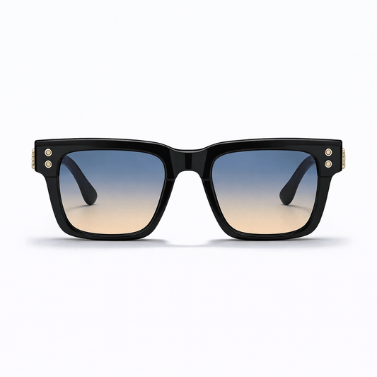 Lunettes de Soleil - Carrées Verres Dégradés Bleu Sable